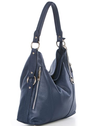 Mia Tomazzi Leder-Schultertasche in Dunkelblau - (B)35 x (H)29 x (T)12 cm