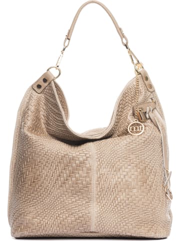 Mia Tomazzi Leren shopper "Niguarda" beige - (B)42 x (H)38 x (D)17 cm