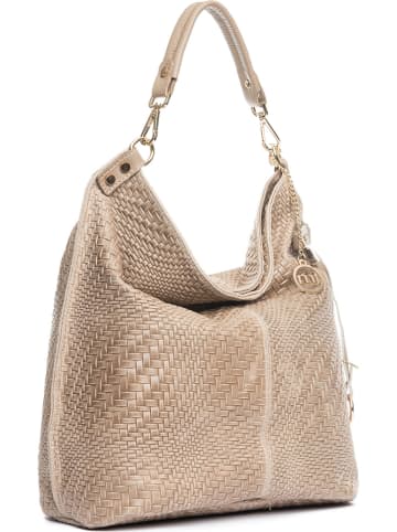 Mia Tomazzi Leren shopper "Niguarda" beige - (B)42 x (H)38 x (D)17 cm