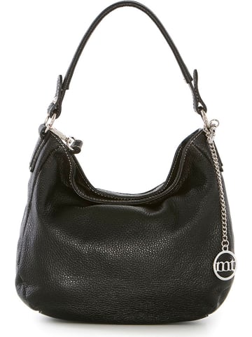 Mia Tomazzi Leren schoudertas "Molise" zwart - (B)30 x (H)20 x (D)8 cm