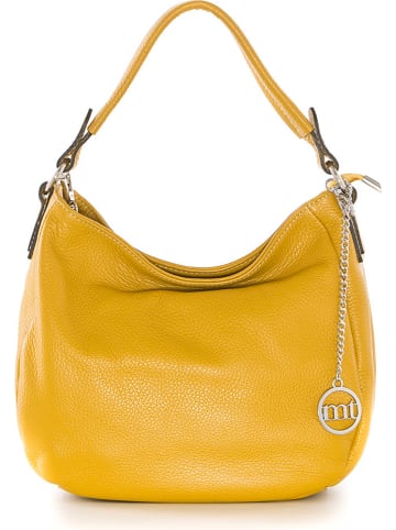 Mia Tomazzi Leren schoudertas "Molise" mosterdgeel - (B)30 x (H)20 x (D)8 cm