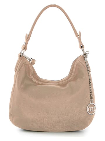 Mia Tomazzi Skórzana torebka "Molise" w kolorze beżowym - 30 x 20 x 8 cm