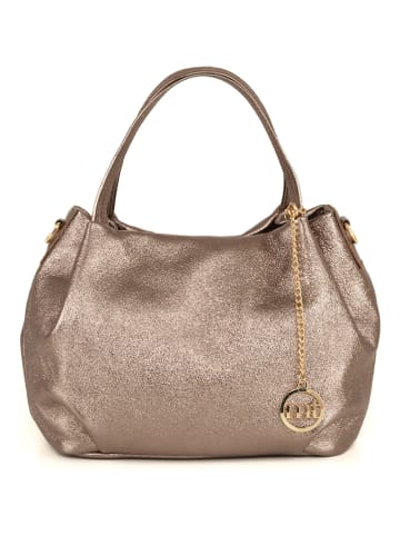 Mia Tomazzi Leren handtas "Vigentino" bruin - (B)26 x (H)20 x (D)14 cm