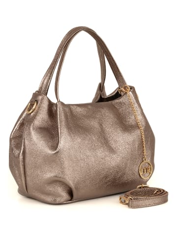 Mia Tomazzi Leren handtas "Vigentino" bruin - (B)26 x (H)20 x (D)14 cm