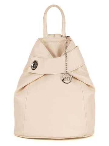 Mia Tomazzi Leren rugzak beige - (B)28 x (H)35 x (D)13 cm