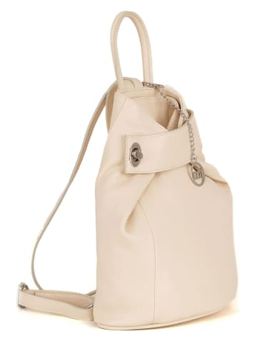 Mia Tomazzi Leren rugzak beige - (B)28 x (H)35 x (D)13 cm