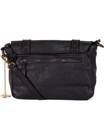 Mia Tomazzi Leren schoudertas "Cinisello" zwart - (B)24 x (H)22 x (D)11 cm