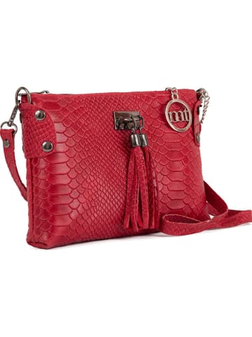 Mia Tomazzi Leder-Umhängetasche "Navigli" in Rot - (B)22 x (H)15 x (T)4 cm
