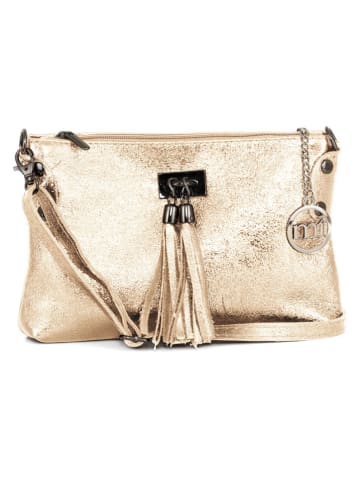Mia Tomazzi Leder-Umhängetasche "Navigli" in Gold - (B)22 x (H)15 x (T)4 cm