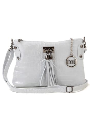 Mia Tomazzi Leren schoudertas "Abano" wit - (B)23 x (H)16 x (D)2 cm