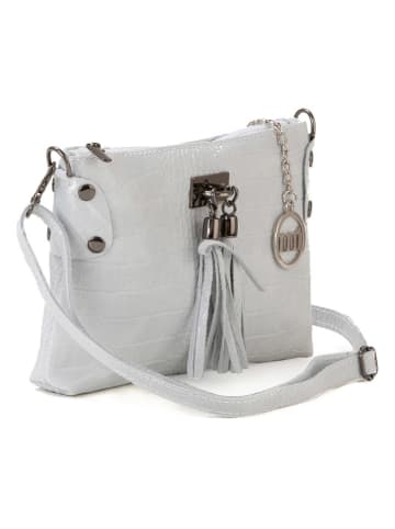 Mia Tomazzi Leren schoudertas "Abano" wit - (B)23 x (H)16 x (D)2 cm