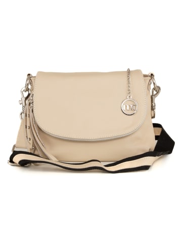 Mia Tomazzi Leren schoudertas beige - (B)28 x (H)20 x (D)8 cm