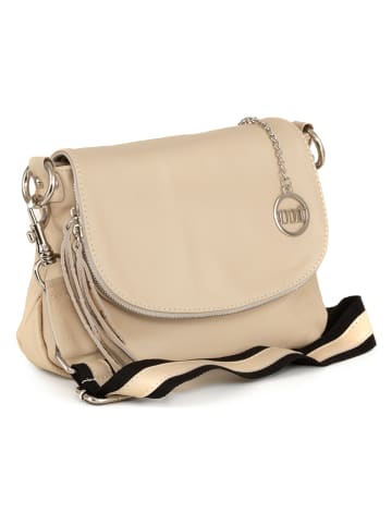 Mia Tomazzi Leren schoudertas beige - (B)28 x (H)20 x (D)8 cm