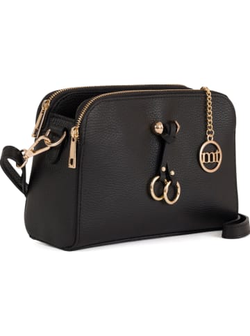 Mia Tomazzi Leren schoudertas "Certosa" zwart - (B)24 x (H)16 x (D)8 cm