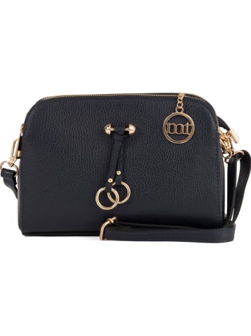 Mia Tomazzi Leren schoudertas "Certosa" donkerblauw - (B)24 x (H)16 x (D)8 cm