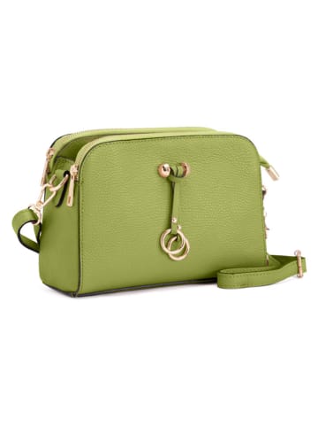 Mia Tomazzi Skórzana torebka "Certosa" w kolorze zielonym - 24 x 16 x 8 cm