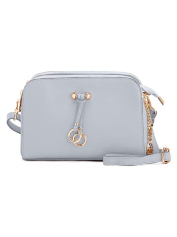 Mia Tomazzi Leren schoudertas "Certosa" lichtblauw - (B)24 x (H)16 x (D)8 cm