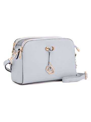 Mia Tomazzi Leren schoudertas "Certosa" lichtblauw - (B)24 x (H)16 x (D)8 cm