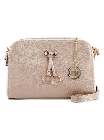Mia Tomazzi Leder-Umhängetasche "Certosa" in Beige - (B)24 x (H)16 x (T)8 cm