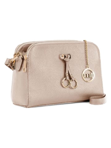 Mia Tomazzi Leder-Umhängetasche "Certosa" in Beige - (B)24 x (H)16 x (T)8 cm