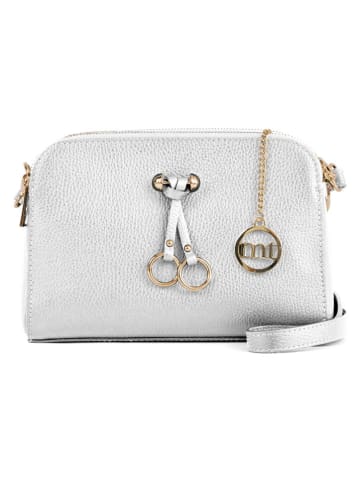 Mia Tomazzi Leren schoudertas "Certosa" zilverkleurig - (B)24 x (H)16 x (D)8 cm