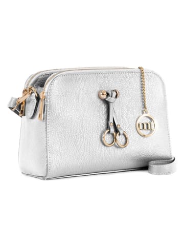 Mia Tomazzi Skórzana torebka "Certosa" w kolorze srebrnym - 24 x 16 x 8 cm