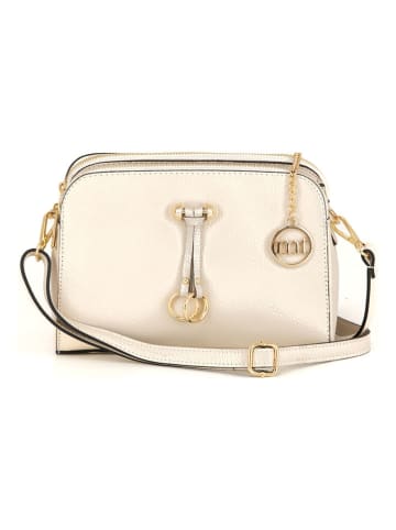 Mia Tomazzi Leren schoudertas beige - (B)24 x (H)16 x (D)8 cm