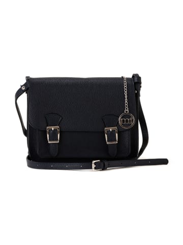 Mia Tomazzi Leren schoudertas "Ontani" donkerblauw - (B)26 x (H)18 x (D)9 cm