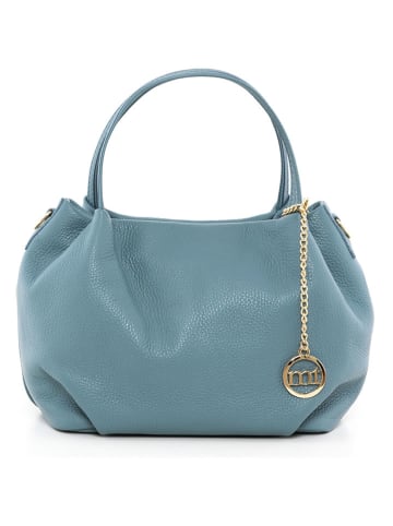 Mia Tomazzi Leren schoudertas "Maggiore" lichtblauw - (B)28 x (H)20 x (D)12 cm