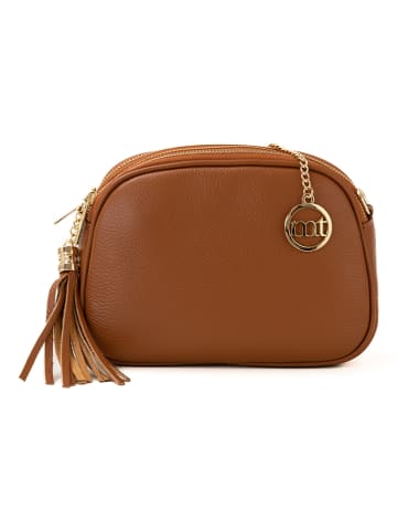 Mia Tomazzi Leder-Umhängetasche "Gradisca" in Hellbraun - (B)22,5 x (H)16 x (T)7 cm