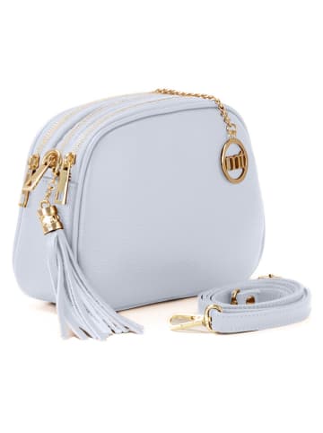 Mia Tomazzi Skórzana torebka "Gradisca" w kolorze błękitnym - 22,5 x 17 x 6 cm