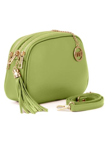 Mia Tomazzi Skórzana torebka "Gradisca" w kolorze zielonym - 22,5 x 16 x 7 cm