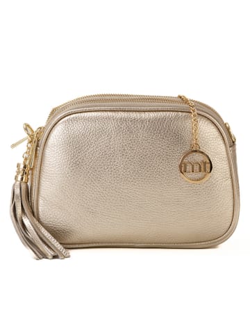 Mia Tomazzi Leren schoudertas "Gradisca" goudkleurig - (B)22,5 x (H)16 x (D)7 cm