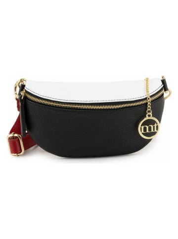 Mia Tomazzi Leren borstbuidel "Perugino" zwart/wit - (B)23 x (H)13 x (D)2 cm