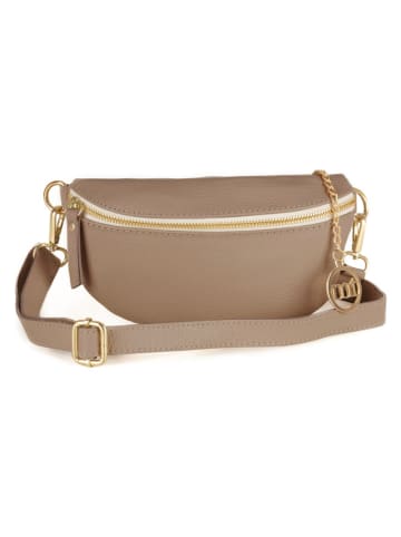 Mia Tomazzi Leren borstbuidel "Perugino" taupe - (B)23 x (H)13 x (D)2 cm