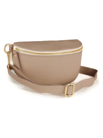 Mia Tomazzi Leren borstbuidel "Perugino" taupe - (B)23 x (H)13 x (D)2 cm