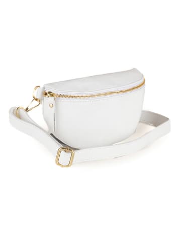 Mia Tomazzi Leder-Brustbeutel "Perugino" in Weiß - (B)23 x (H)13 x (T)2 cm