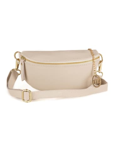 Mia Tomazzi Leren borstbuidel "Perugino" beige - (B)23 x (H)13 x (D)2 cm