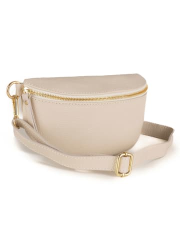 Mia Tomazzi Leren borstbuidel "Perugino" beige - (B)23 x (H)13 x (D)2 cm