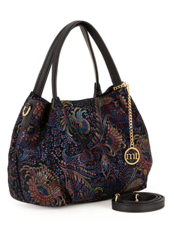 Mia Tomazzi Leder-Henkeltasche "Gonfalone" in Schwarz/ Bunt - (B)24 x (H)21 x (T)13 cm