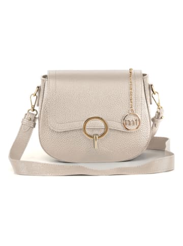 Mia Tomazzi Leren schoudertas "Carracci" beige - (B)23 x (H)18 x (D)7,5 cm