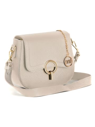 Mia Tomazzi Leren schoudertas "Carracci" beige - (B)23 x (H)18 x (D)7,5 cm