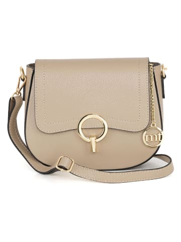 Mia Tomazzi Leren schoudertas beige - (B)23 x (H)18 x (D)7,5 cm