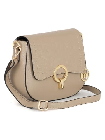 Mia Tomazzi Leren schoudertas beige - (B)23 x (H)18 x (D)7,5 cm