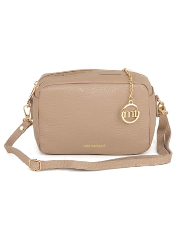 Mia Tomazzi Leren schoudertas "Astolfo" beige - (B)23 x (H)16 x (D)11 cm
