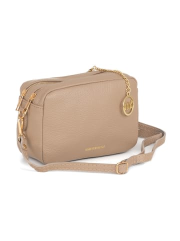Mia Tomazzi Leren schoudertas "Astolfo" beige - (B)23 x (H)16 x (D)11 cm