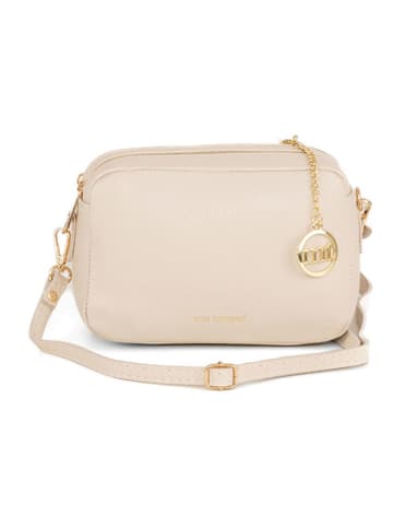 Mia Tomazzi Leren schoudertas "Astolfo" beige - (B)23 x (H)16 x (D)11 cm