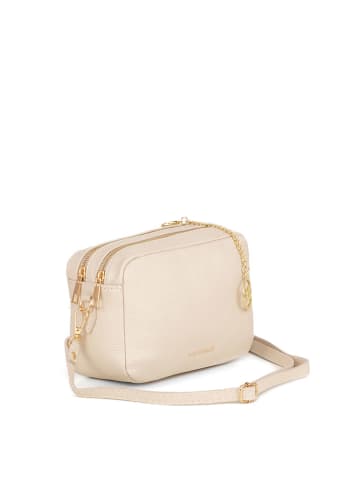 Mia Tomazzi Leren schoudertas "Astolfo" beige - (B)23 x (H)16 x (D)11 cm