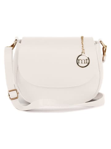 Mia Tomazzi Skórzana torebka "Eschilo" w kolorze beżowym - 23 x 19 x 8 cm