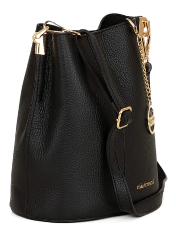 Mia Tomazzi Leren schoudertas zwart - (B)20 x (H)23 x (D)14 cm